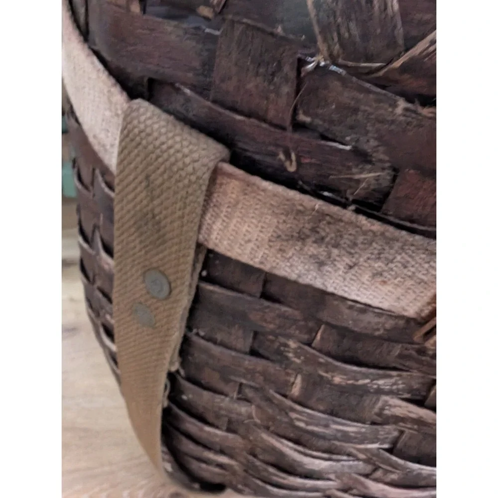 Vintage Early 20th C Adirondack Splint Trapper Pack Backpack Basket Primitive